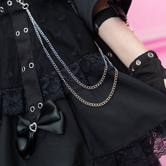 ACDC RAG - Love Punk Black Lolita Mini Skirt - Picture 5 of 6